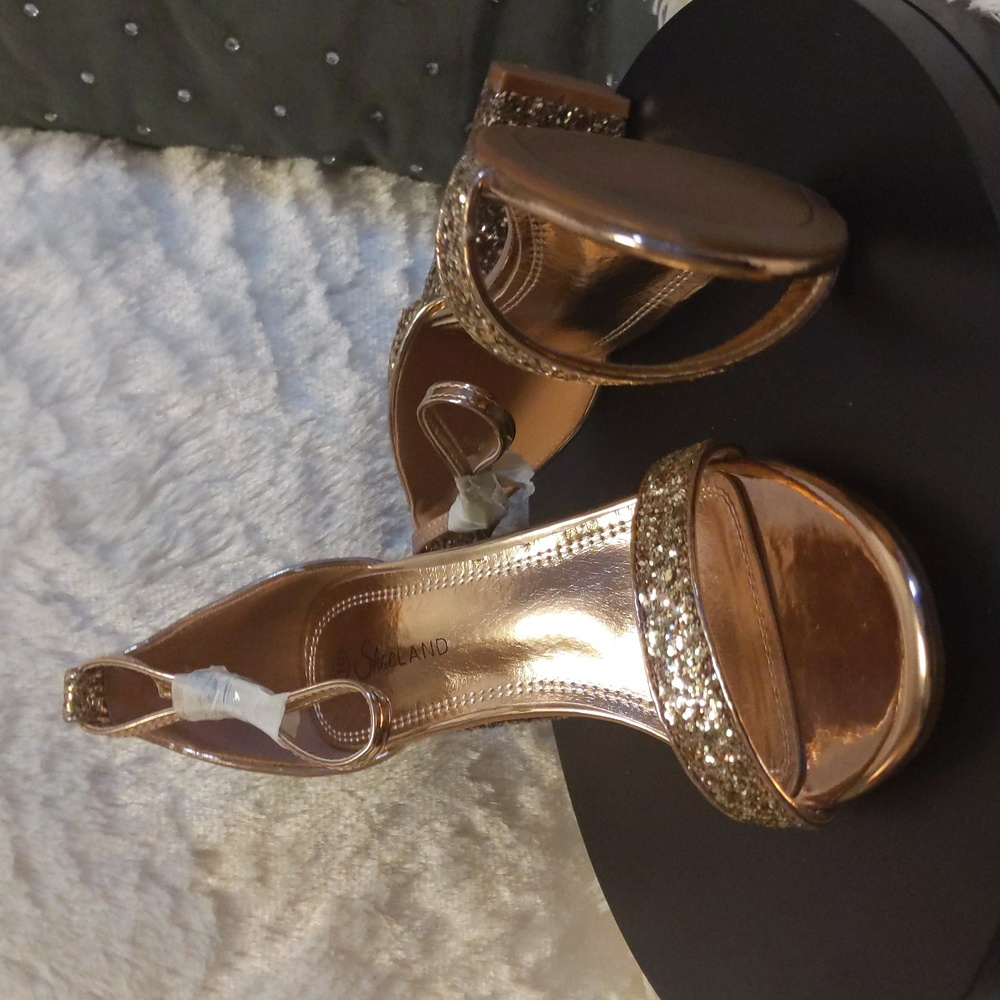Glitter Gold Chunky Heels